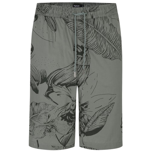 Bigdude Floral Print Cotton Shorts Khaki